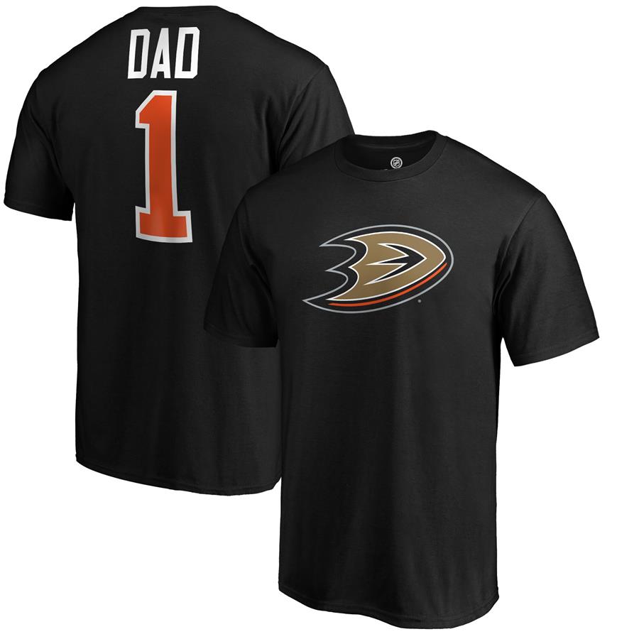 Anaheim Ducks Fanatics Branded #1 Dad T-Shirt - Black