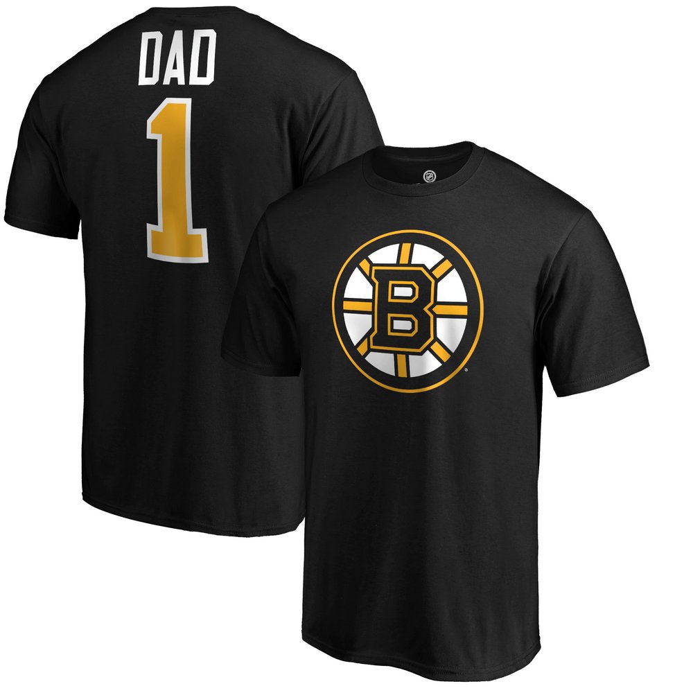 Boston Bruins Fanatics Branded #1 Dad Logo T-Shirt - Black