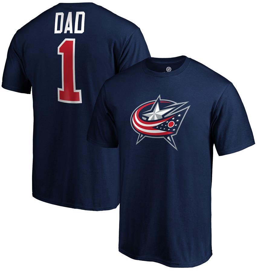 Columbus Blue Jackets Fanatics Branded #1 Dad T-Shirt - Navy