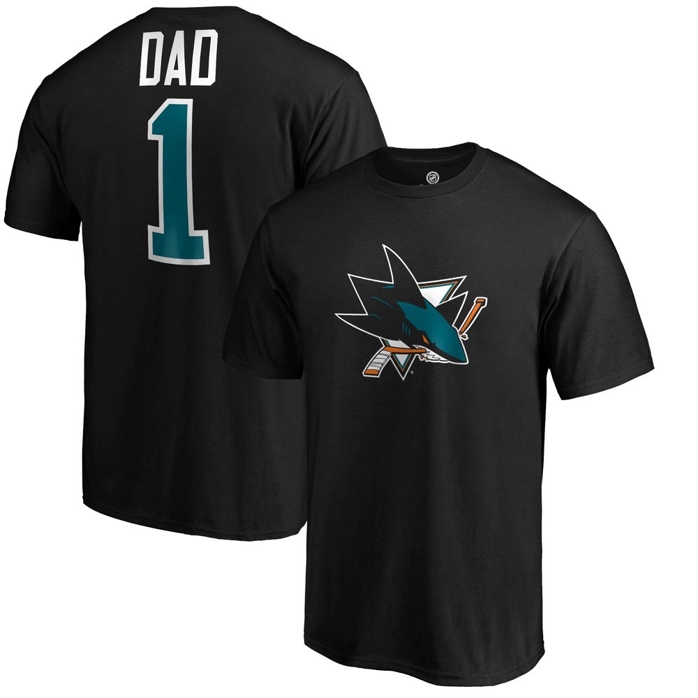 San Jose Sharks Fanatics Branded #1 Dad T-Shirt - Black