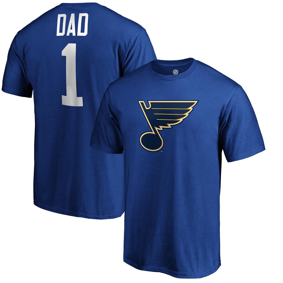 St. Louis Blues Fanatics Branded #1 Dad T-Shirt - Blue