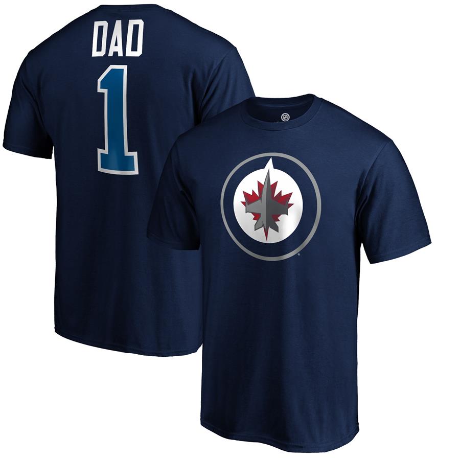 Winnipeg Jets Fanatics Branded #1 Dad T-Shirt - Navy