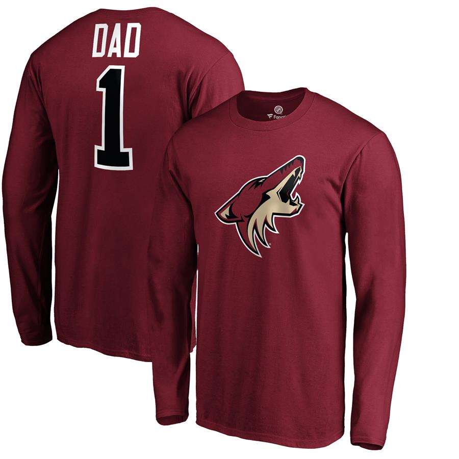 Arizona Coyotes Fanatics Branded #1 Dad Long Sleeve T-Shirt - Garnet