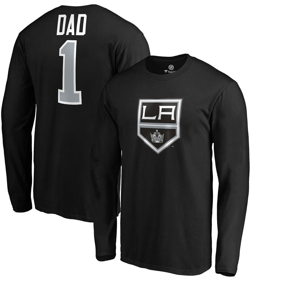 Los Angeles Kings Fanatics Branded #1 Dad Long Sleeve T-Shirt - Black