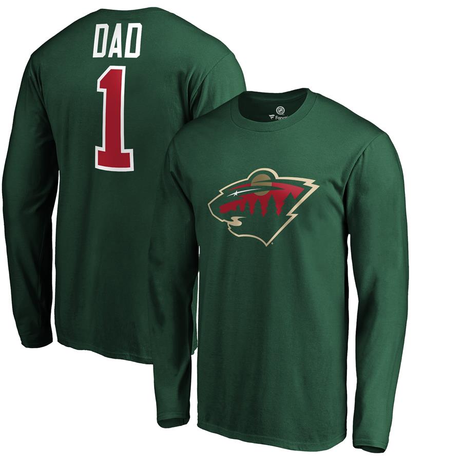 Лонгслив Minnesota Wild Fanatics Branded #1 Dad (зелёный)