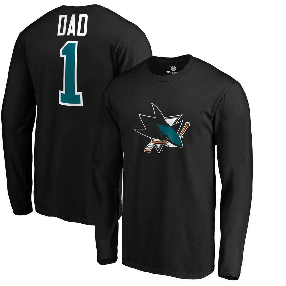 San Jose Sharks Fanatics Branded #1 Dad Long Sleeve T-Shirt - Black
