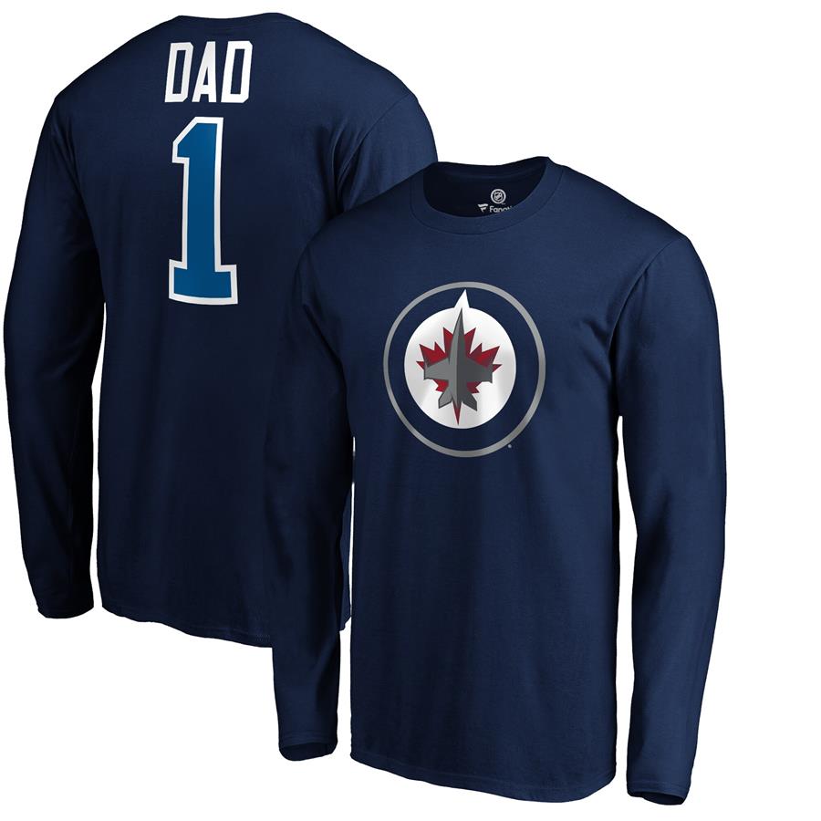 Winnipeg Jets Fanatics Branded #1 Dad Long Sleeve T-Shirt - Navy