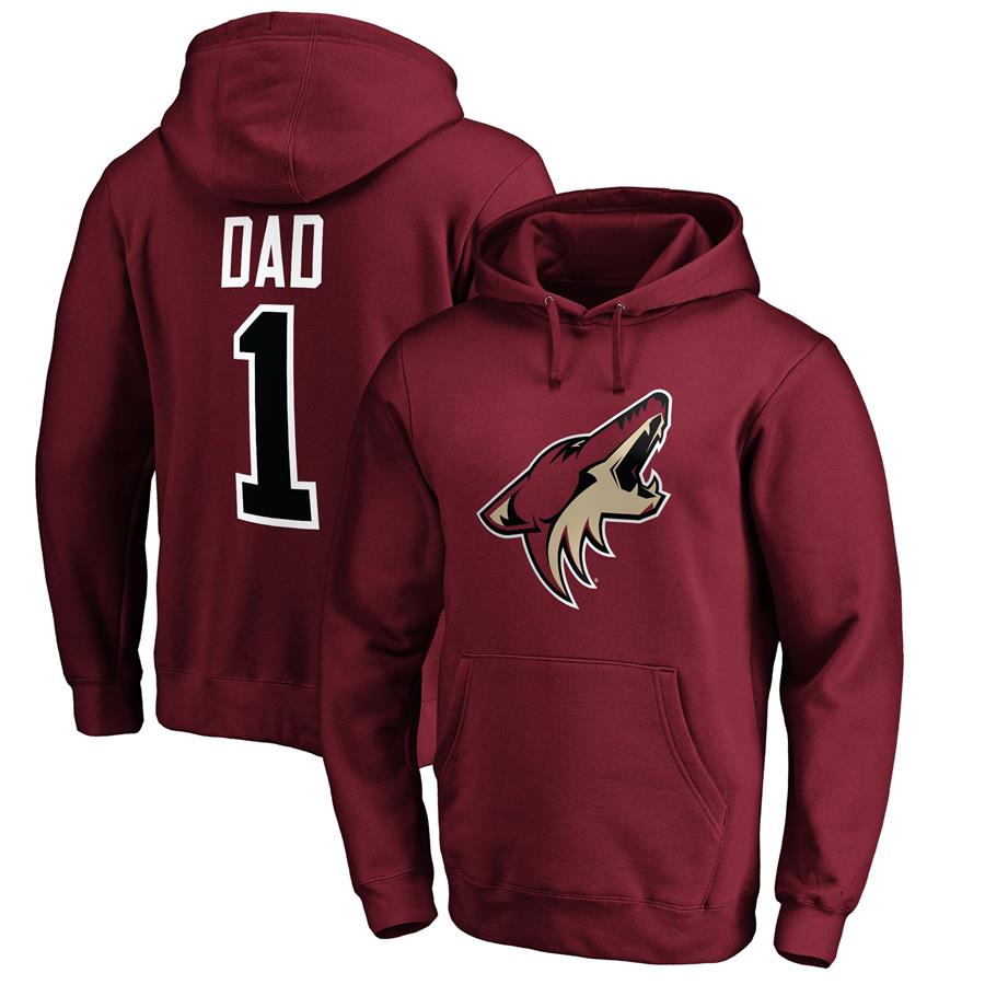 Arizona Coyotes Fanatics Branded #1 Dad Pullover Hoodie - Garnet