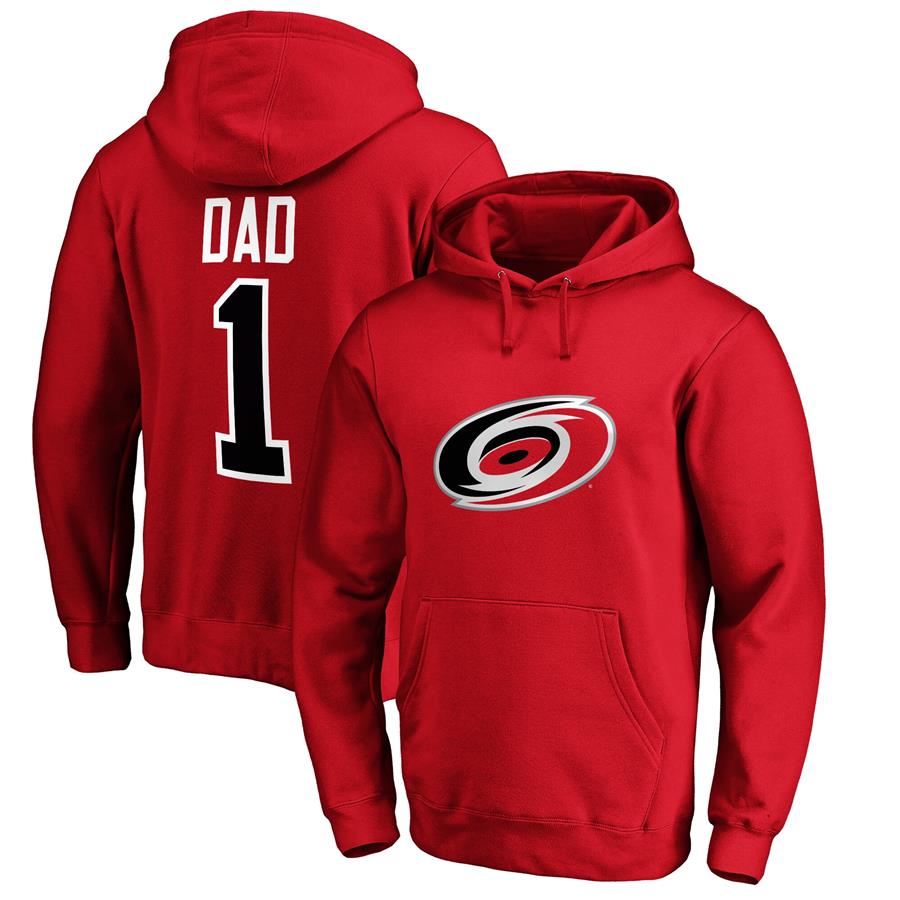 Carolina Hurricanes Fanatics Branded #1 Dad Pullover Hoodie - Red