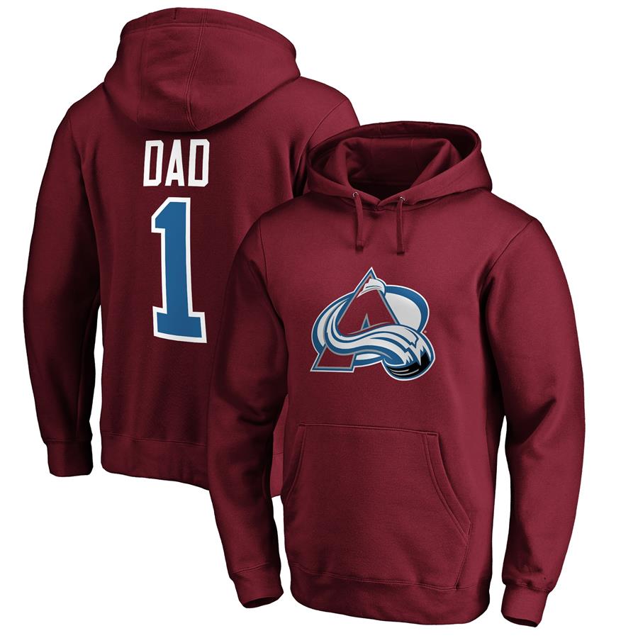 Colorado Avalanche Fanatics Branded #1 Dad Pullover Hoodie - Burgundy