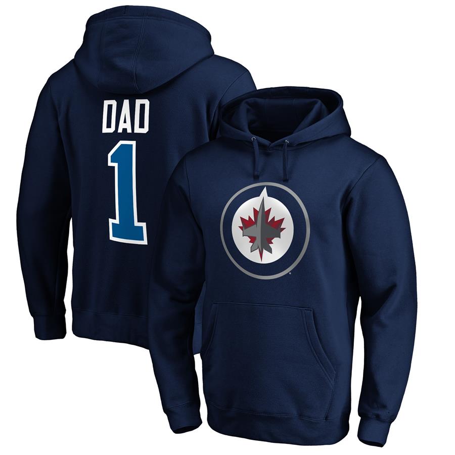 Winnipeg Jets Fanatics Branded #1 Dad Pullover Hoodie - Navy