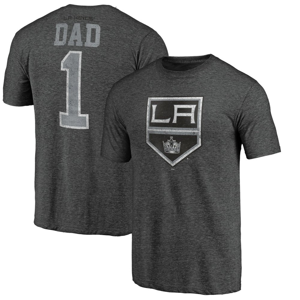 Los Angeles Kings Fanatics Branded Greatest Dad Tri-Blend T-Shirt - Charcoal