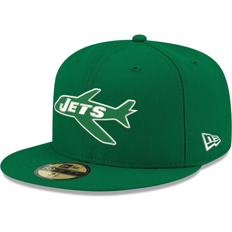 New York Jets New Era Omaha Throwback 59FIFTY Fitted Hat - Kelly Green