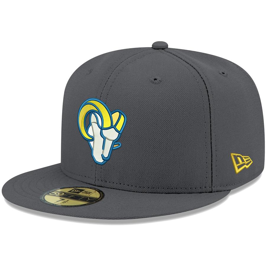 Los Angeles Rams New Era Alternate Logo Storm II 59FIFTY Fitted Hat - Graphite