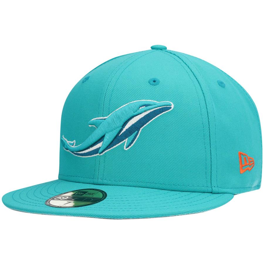 Miami Dolphins New Era Omaha Elemental 59FIFTY Fitted Hat - Aqua