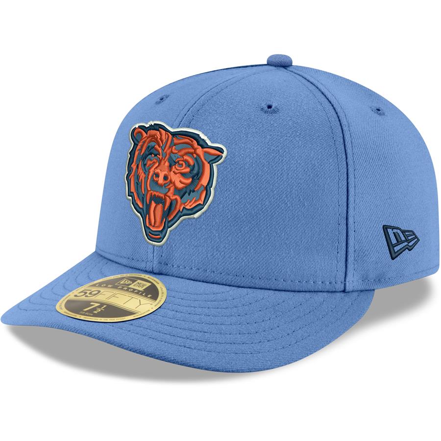 Chicago Bears New Era Omaha Low Profile 59FIFTY Fitted Team Hat - Light Blue