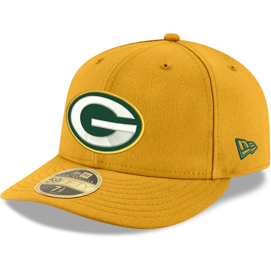 Green Bay Packers New Era Omaha Low Profile 59FIFTY Fitted Team Hat - Gold