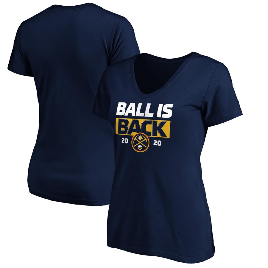 Denver Nuggets Fanatics Branded Women's Ball Is Back V-Neck T-Shirt - Navy