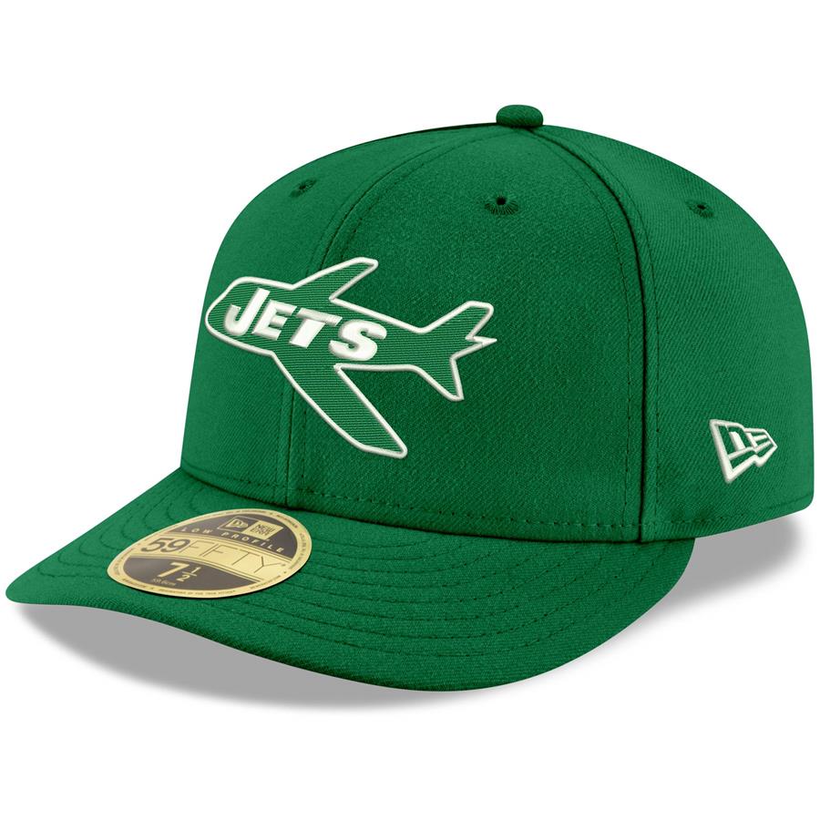 New York Jets New Era Omaha Throwback Low Profile 59FIFTY Fitted Hat - Kelly Green