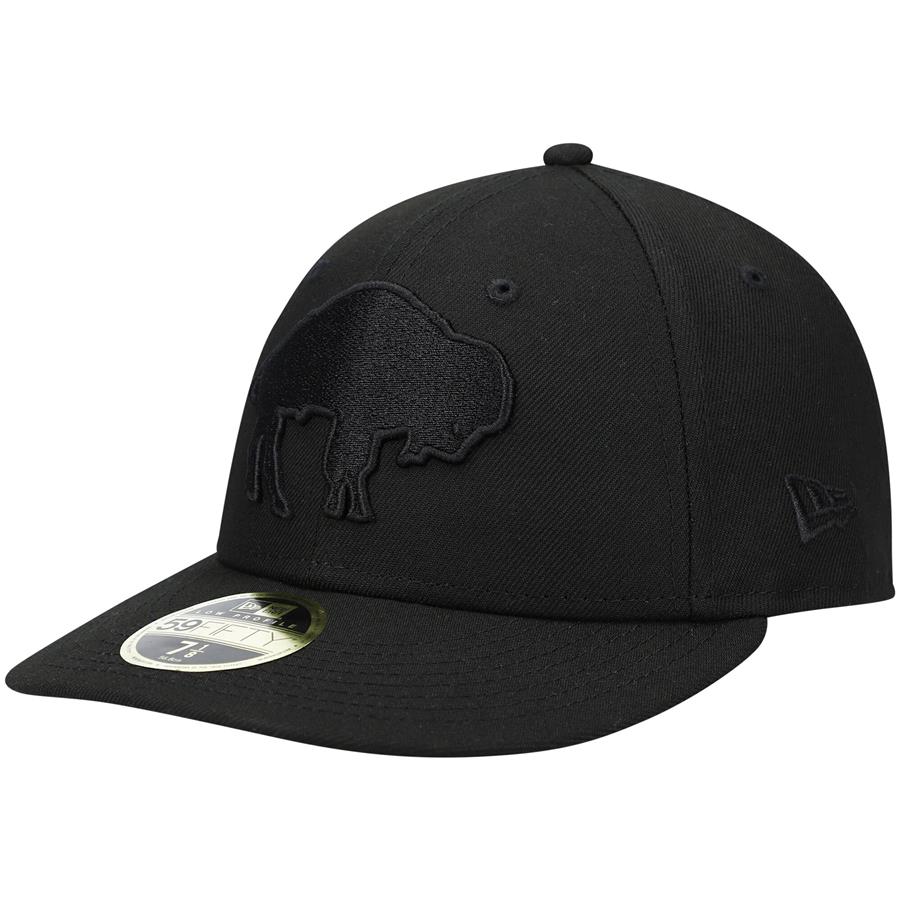 Buffalo Bills New Era Historic Logo Black on Black Low Profile 59FIFTY II Fitted Hat - Black