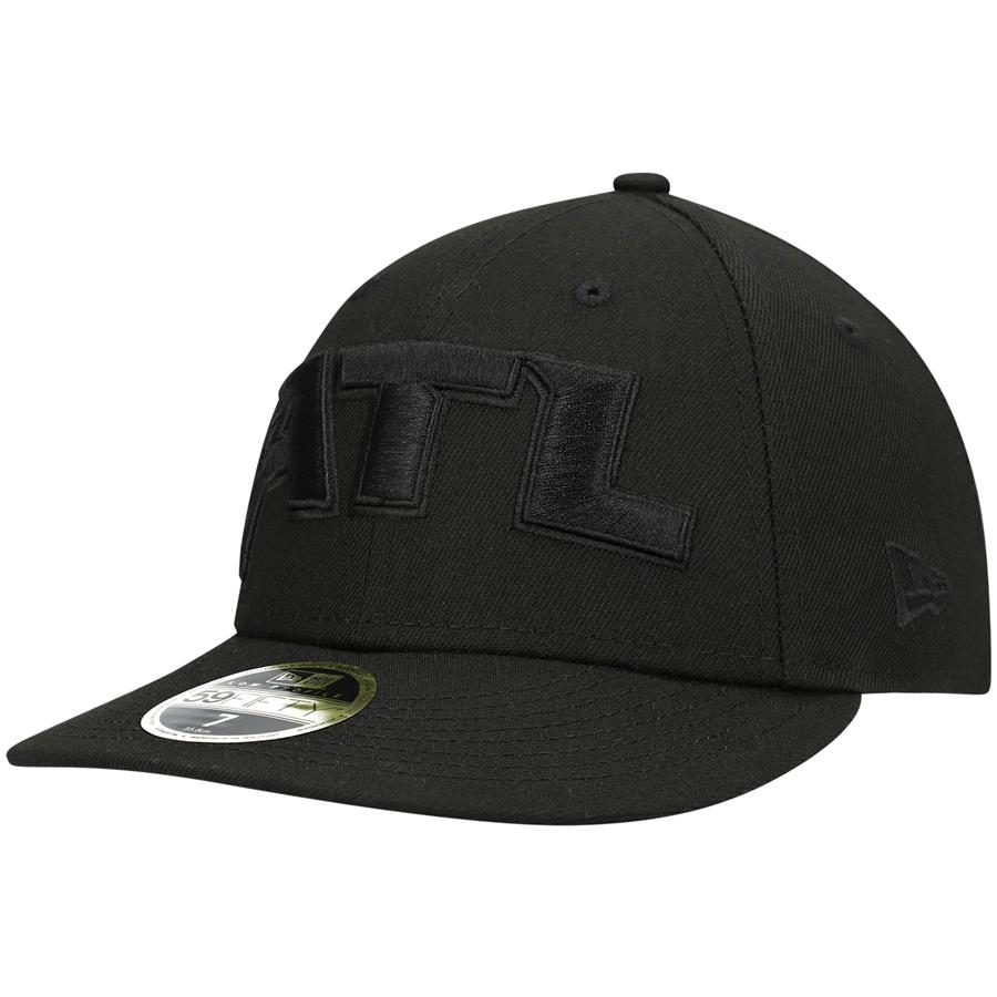Atlanta Falcons New Era Alternate Logo Black on Black Low Profile 59FIFTY II Fitted Hat - Black