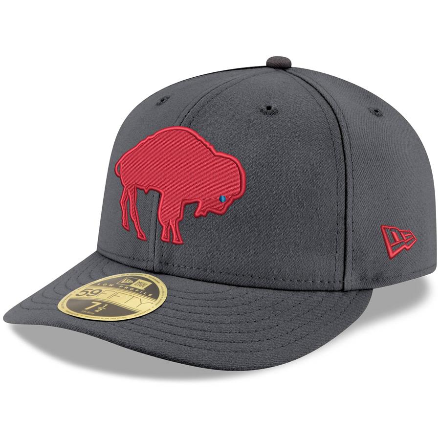 Buffalo Bills New Era Throwback Logo Storm II Low Profile 59FIFTY Fitted Hat - Graphite