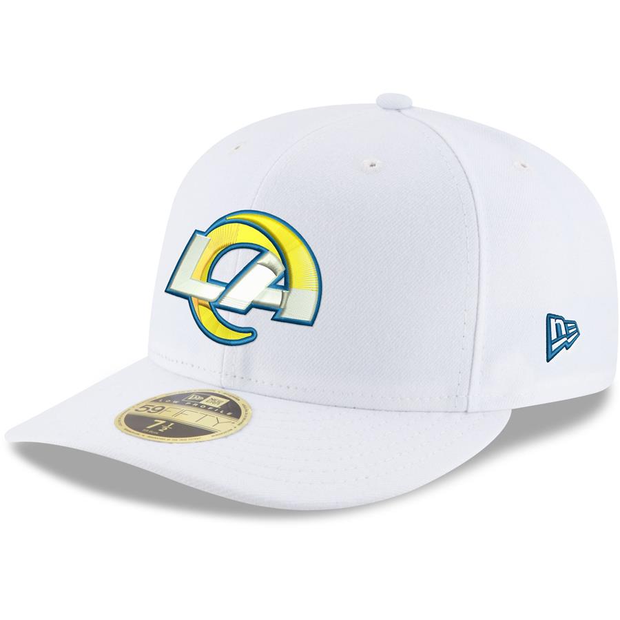 Los Angeles Rams New Era Team Logo Omaha Low Profile 59FIFTY Fitted Hat - White