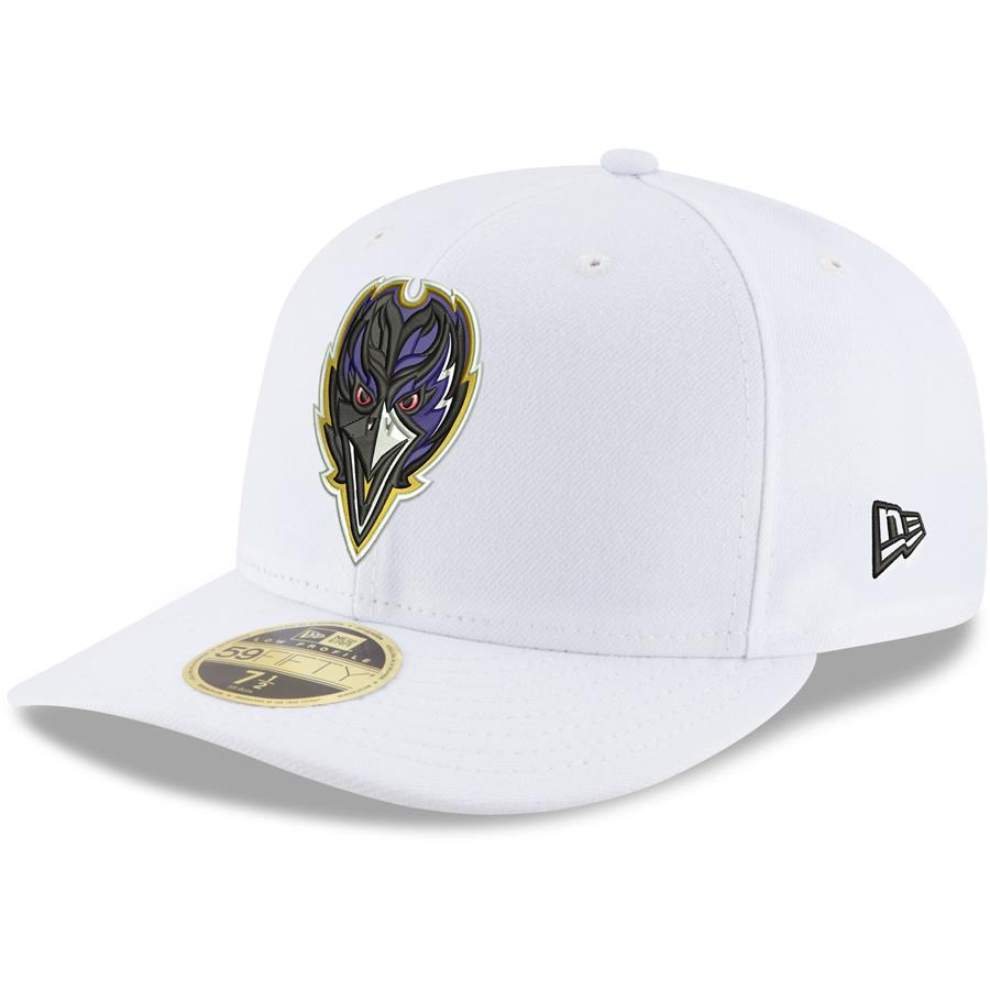 Baltimore Ravens New Era Alternate Omaha Low Profile 59FIFTY Fitted Hat - White
