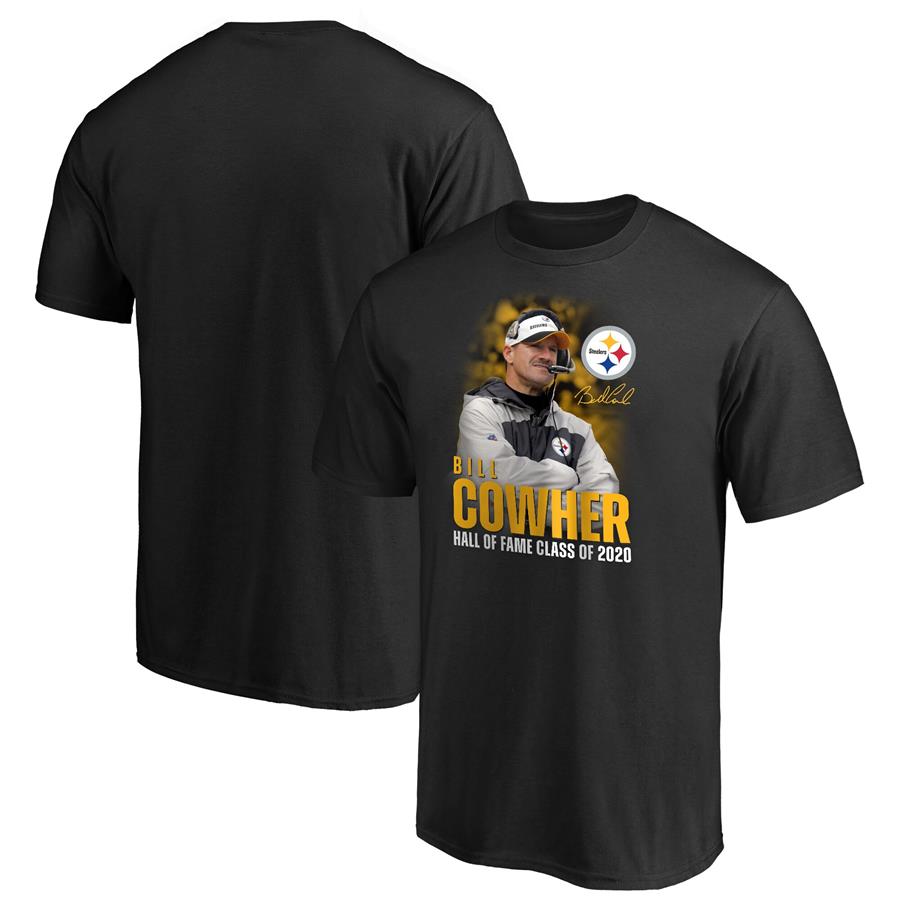 Bill Cowher Pittsburgh Steelers Fanatics Branded 2020 Pro Football Hall of Fame Inductee Coach Graphic T-Shirt - Black