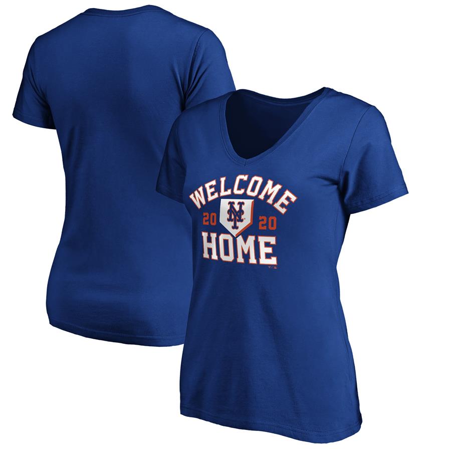 New York Mets Fanatics Branded Women's Welcome Home V-Neck T-Shirt - Royal