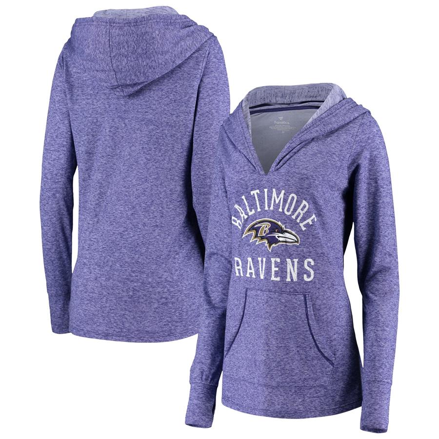 Baltimore Ravens Fanatics Branded Women's Doubleface Slub Pullover Hoodie - Purple