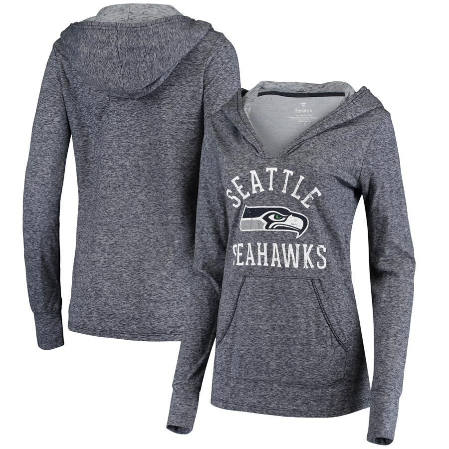 Seattle Seahawks Fanatics Branded Women's Doubleface Slub Pullover Hoodie - College Navy