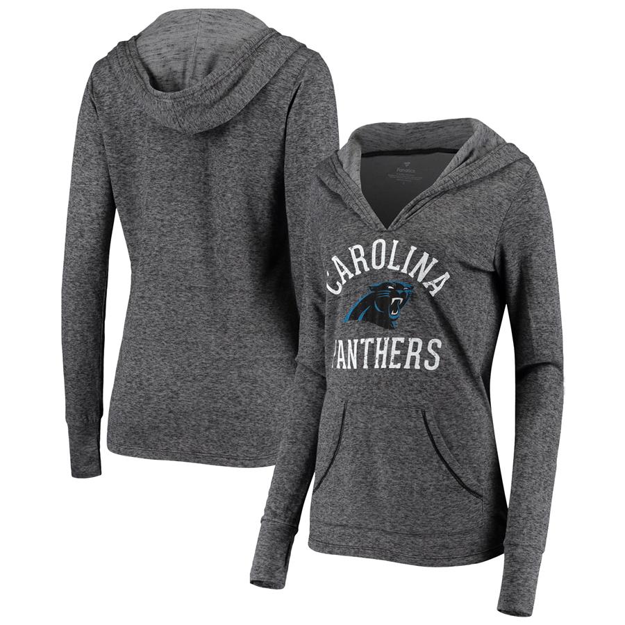 Carolina Panthers Fanatics Branded Women's Doubleface Slub Pullover Hoodie - Black