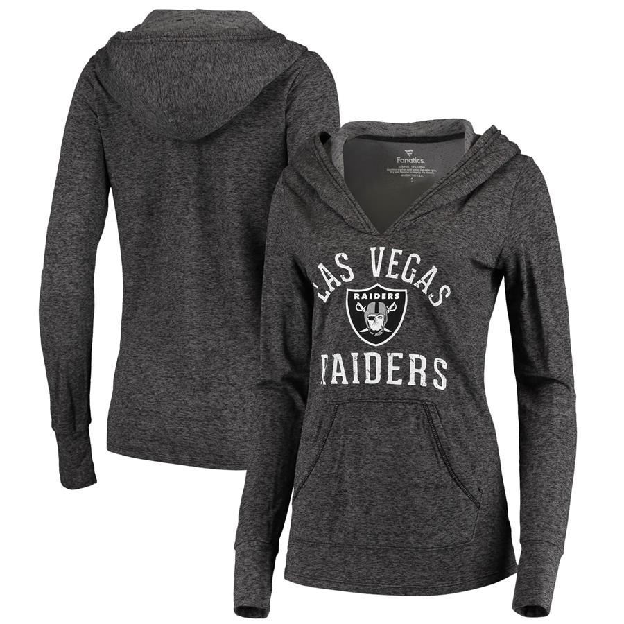 Las Vegas Raiders Fanatics Branded Women's Doubleface Slub Pullover Hoodie - Black