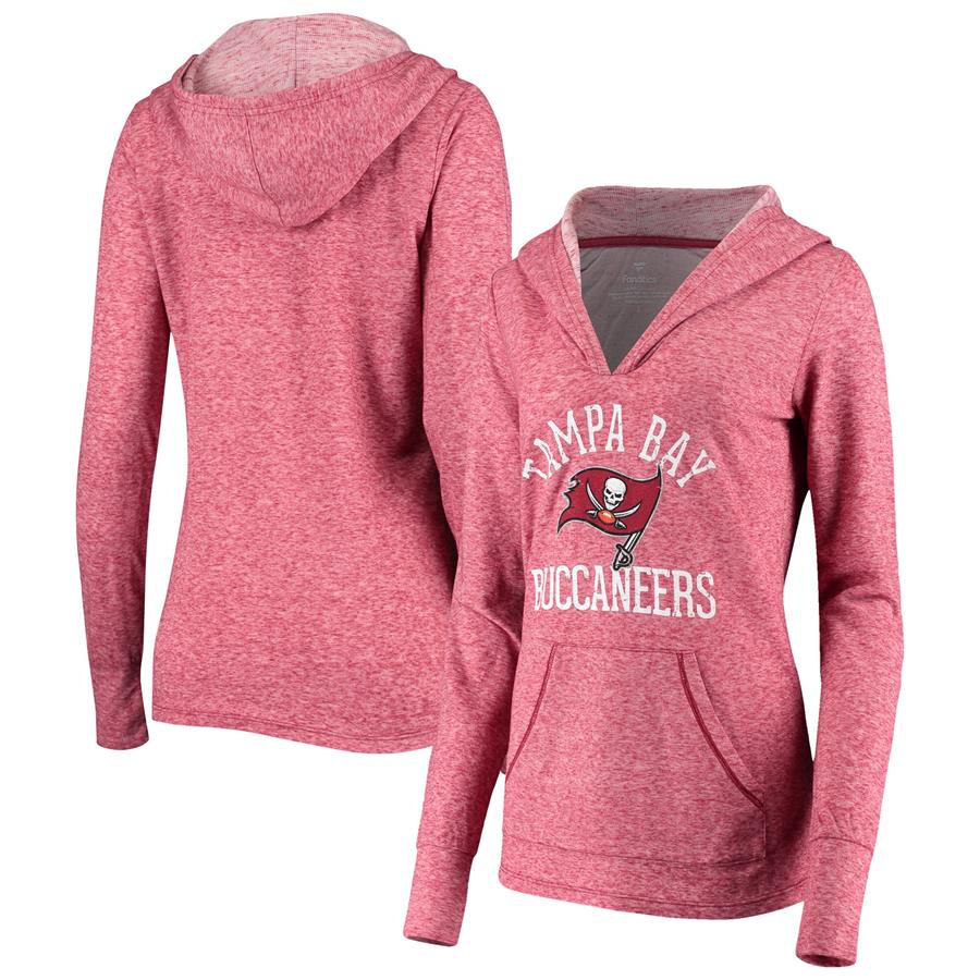 Tampa Bay Buccaneers Fanatics Branded Women's Doubleface Slub Pullover Hoodie - Red