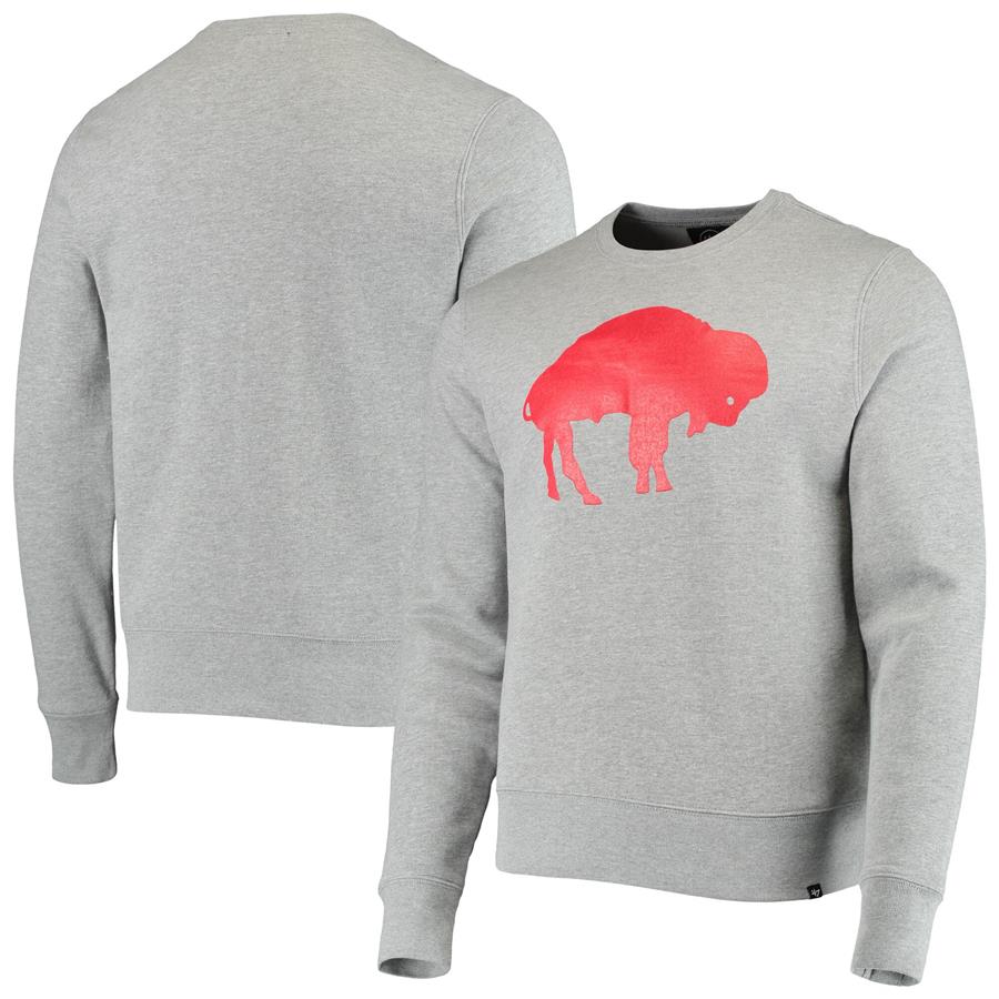 Buffalo Bills '47 Imprint Headline Historic Logo Fleece Pullover Sweatshirt - Heathered Gray