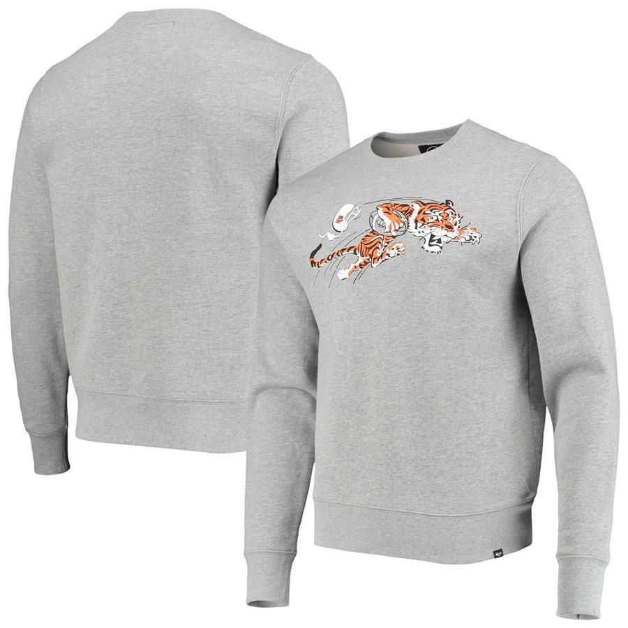 Cincinnati Bengals '47 Imprint Headline Historic Logo Fleece Pullover Sweatshirt - Heathered Gray