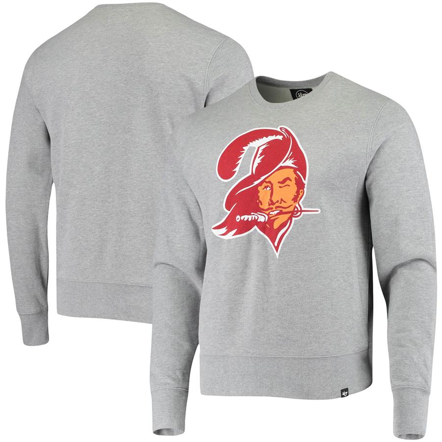 Tampa Bay Buccaneers '47 Imprint Headline Historic Logo Fleece Pullover Sweatshirt - Heathered Gray