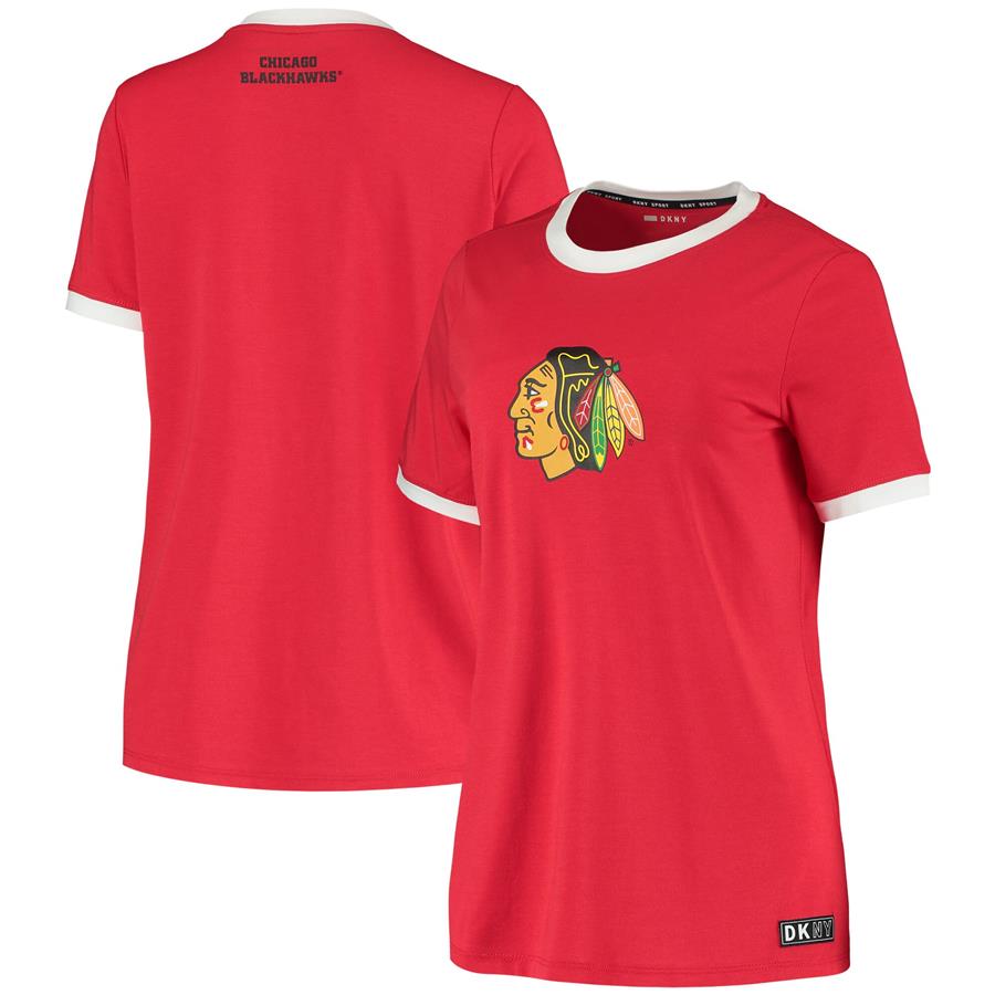 Chicago Blackhawks DKNY Sport Women's Charlotte Tri-Blend T-Shirt - Red