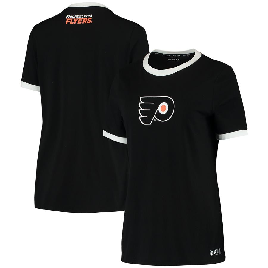 Philadelphia Flyers DKNY Sport Women's Charlotte Tri-Blend T-Shirt - Black