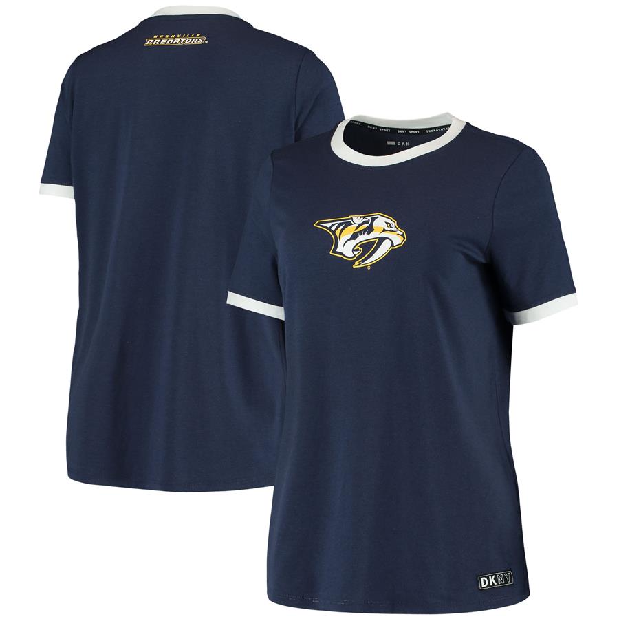 Nashville Predators DKNY Sport Women's Charlotte Tri-Blend T-Shirt - Navy