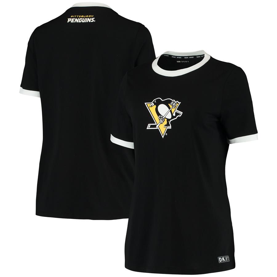 Pittsburgh Penguins DKNY Sport Women's Charlotte Tri-Blend T-Shirt - Black