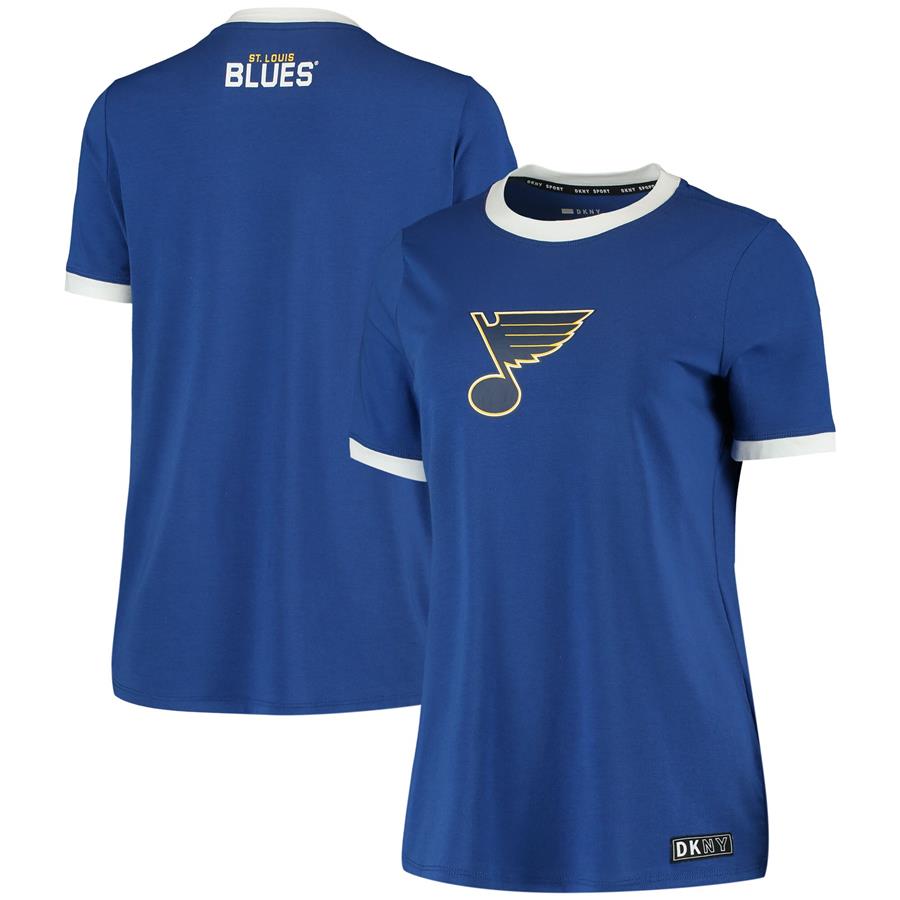 St. Louis Blues DKNY Sport Women's Charlotte Tri-Blend T-Shirt - Blue
