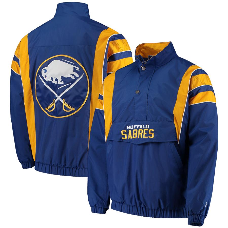 Buffalo Sabres Starter Impact Half-Zip Jacket - Royal