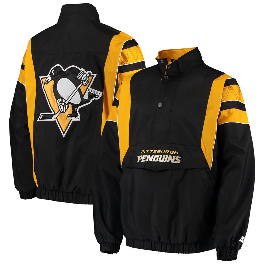 Pittsburgh Penguins Starter Impact Half-Zip Jacket - Black