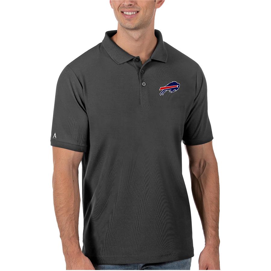 Buffalo Bills Antigua Legacy Pique Polo - Charcoal