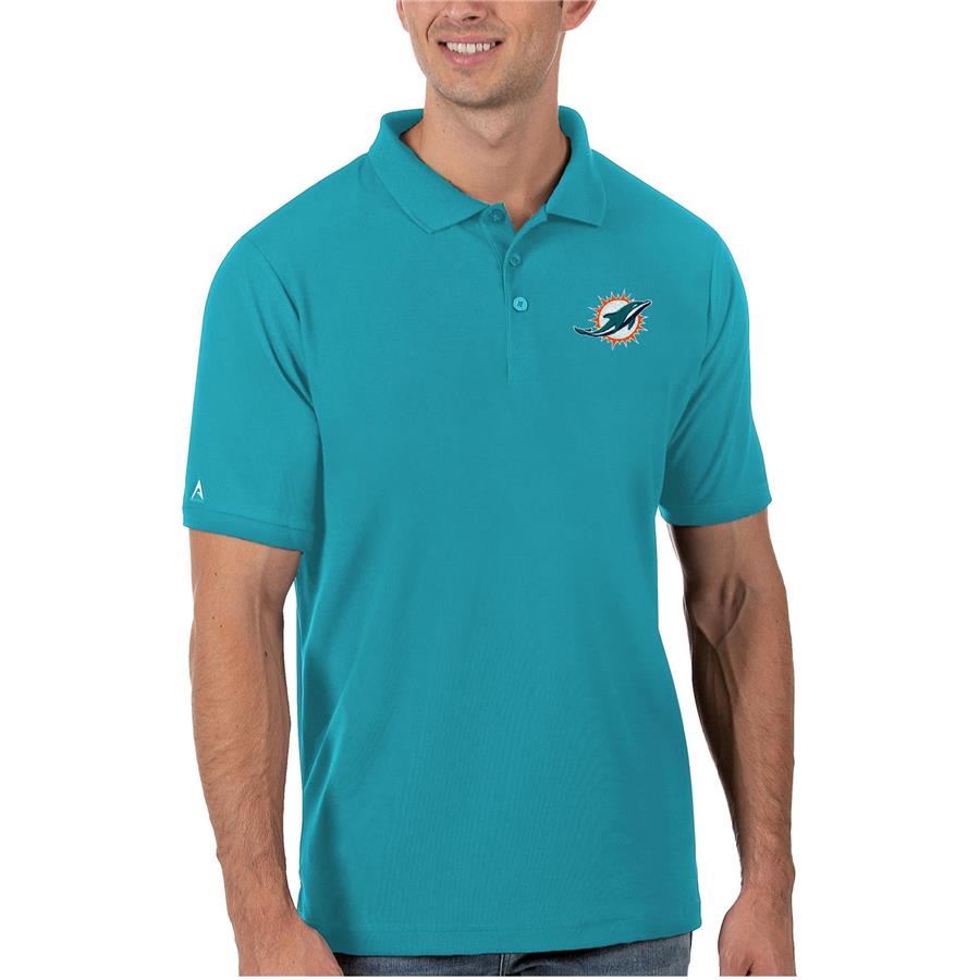 Miami Dolphins Antigua Legacy Pique Polo - Aqua