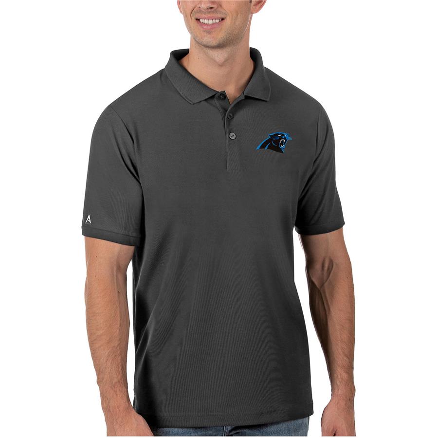 Carolina Panthers Antigua Legacy Pique Polo - Charcoal