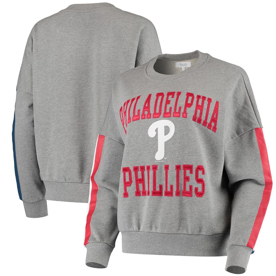 Philadelphia Phillies Touch Women's Slouchy Freshman Sweatshirt - Heathered Gray