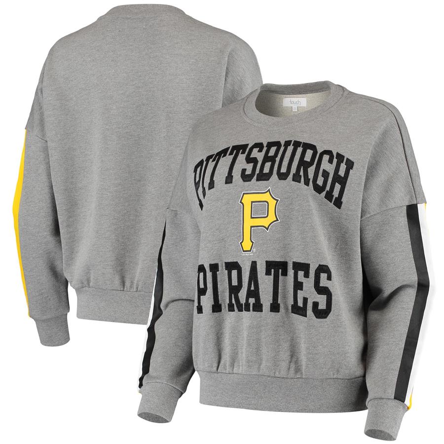 Pittsburgh Pirates Touch Women's Slouchy Freshman Sweatshirt - Heathered Gray
